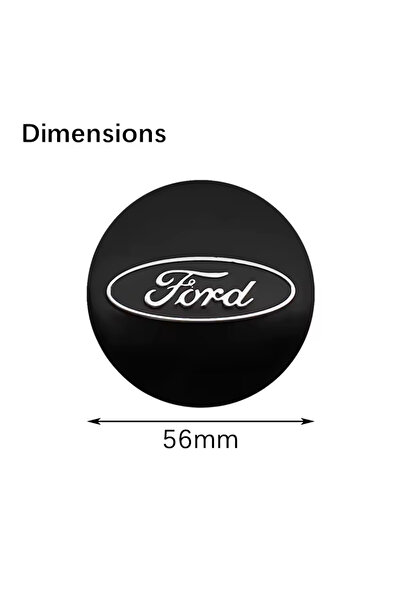 İKTUNING FORD SİYAH RENK LOGO ALÜMİNYUM 56 MM 4 ADET JANT GÖBEK STICKER