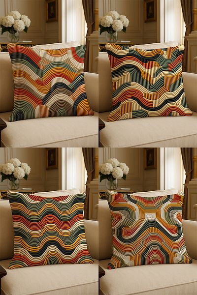 LadiesHome Special Design Digital Printed Decorative Throw Pillow Case 43X43 cm Double Sided Set of 4