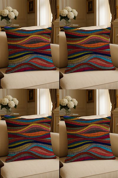 LadiesHome Special Design Digital Printed Decorative Throw Pillow Case 43X43 cm Double Sided Set of 4