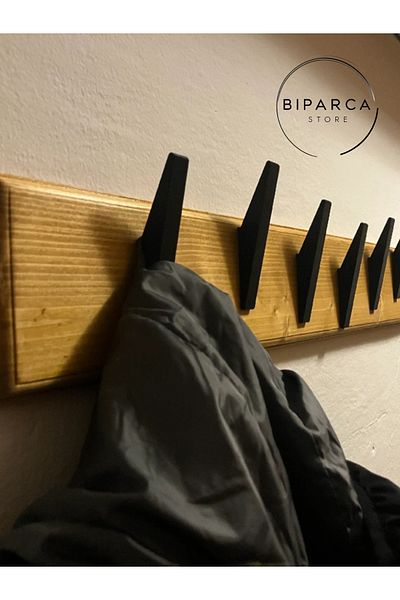 Biparca Store 5-Piece Concealed Screws Modern Hanger – Matte Black, Stylish and Sturdy Mounting