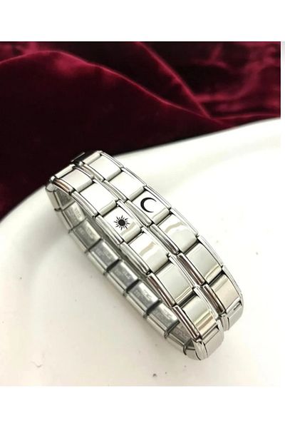 Feride Moon and Sun Duo Italian Lover Charm Bracelet