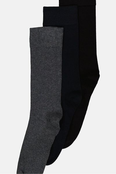 London Fog Men 3 Pairs Plain Formal Socks, Multicolor