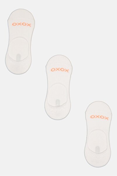 XOXO Women 3 Pairs Brand Logo Foot Socks, White
