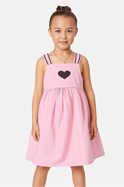 Koton Kids Girl Embroidered Dress, Old Rose