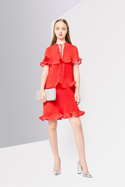 Stella McCartney Women Tiered Belted Mini Dress, Red