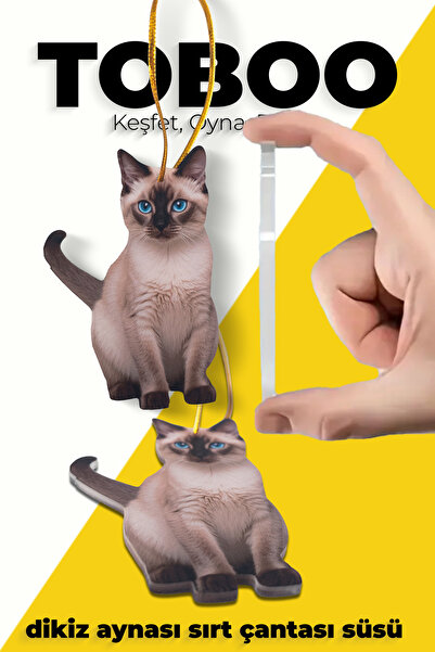 shop 2D (2-Dimensional) Realistic Cat Figured Car (Auto) Rearview Mirror & Bag Hanger, Keychain Ornament