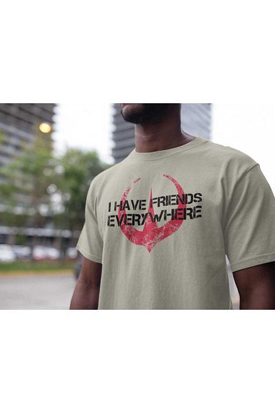 l'eivor I Have Friends Everywhere Printed Cotton T-Shirt