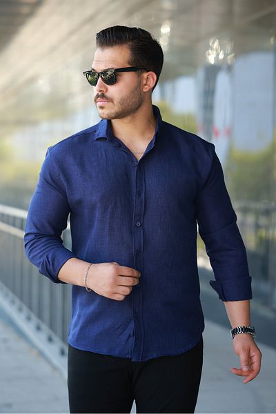 Viyamo قميص رجالي بأكمام طويلة