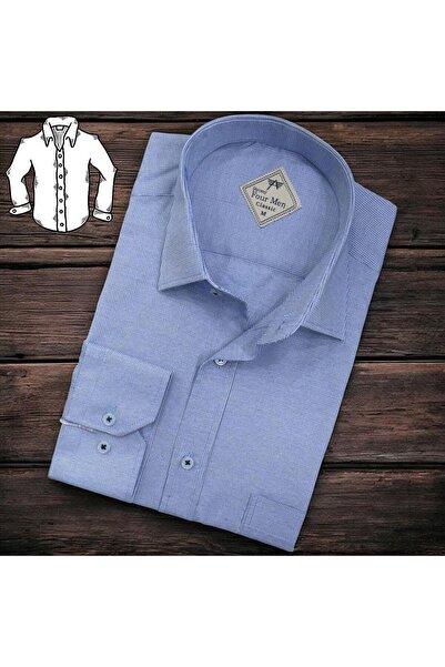 EREN STYLE Κλασικό λινό 100% βαμβακερό μακρυμάνικο μπλουζάκι με μονή τσέπη κα...