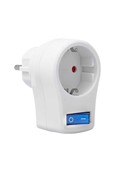 Powermaster PM-16816 Anahtarlı Akım Korumalı Tekli Priz 10 Amper - 2510 Watt Tekli Beyaz