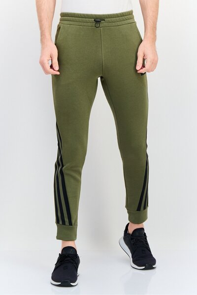 adidas Men Sportswear Fit Brand Logo Outdoor Sweatpants, Olive