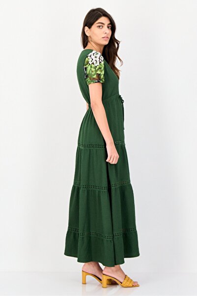 Desigual Women Textured Maxi Dress, Green