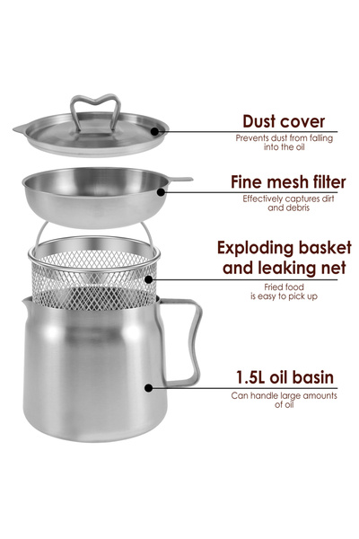 choice2 سلة تخزين الزيت سعة 1.5 لتر 2/1.5 لتر مع فلتر زيت ووعاء مصفاة زيت من ...