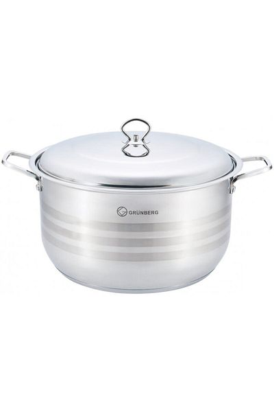 OEM Set 2 x Cratita din Inox Grunberg, cu Capac, 26 l, 40 cm