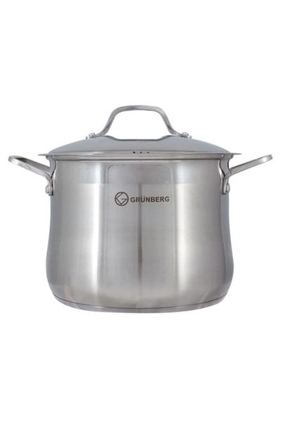 OEM Set 2 x Oala din Inox cu Capac de Sticla 32 cm, Grunberg, 19 l