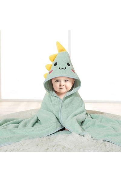 Choice Green dinosaurs Baby Towels, Newborn, Hooded Cloak, Bathrobe, Quick Drying, Boys And Girls, Absorben
