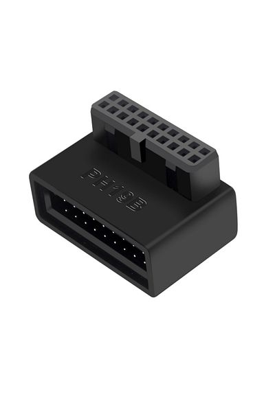 Choice موصل محول رأس اللوحة الأم للكمبيوتر من النوع B USB 3.0 19 دبوسًا / 20 دبوسًا بزاوية 90 درجة لتحويل سطح المكتب