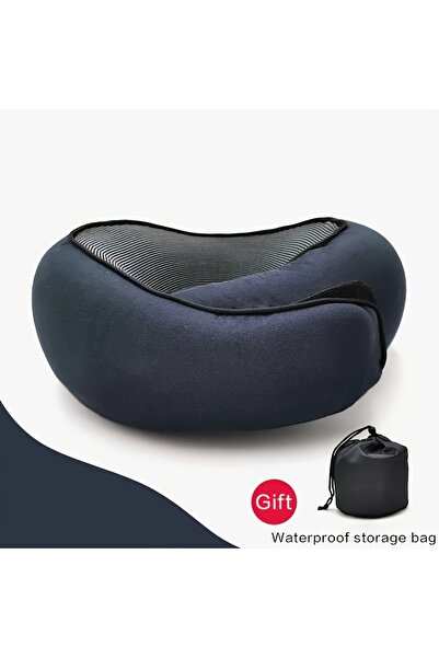 choice2 23x25cm DEEP BLUE 1pc Travel Pillow Pure Memory Foam Neck Pillow, Comfortable & Breathable Cover, Ma