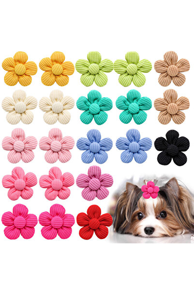 Choice Mix colors 10PCS Spring Dog Bows For Puppy Cat Flower Bowknot Bands fo...