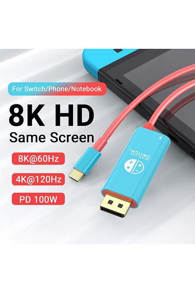 Choice T8PD-103040117 6.6Ft 8K@60Hz USB C to Display Port Cable UHD Adapter Cord with PD 100W Charging Comp