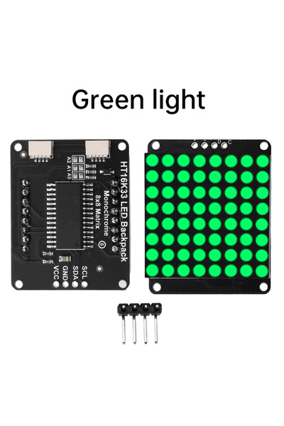 Choice1 green light HT16K33 I2C LED driver 8X8 matrix common cathode LED dot matrix display module 4Pin bent