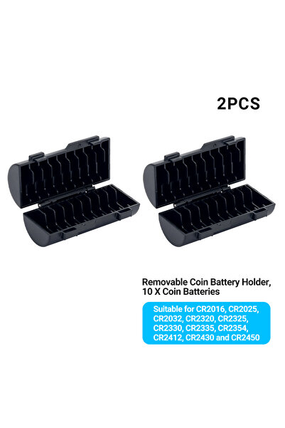 Choice4 صندوقان لبطاريات العملات المعدنية، متعدد الفتحات، يتسع لبطاريات 18650...