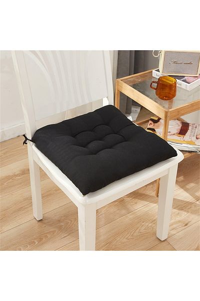 Choice1 black Solid Chair Cushion Square Mat Cotton Upholstery Soft Padded Cushion Pad Office Home Or Car Ga