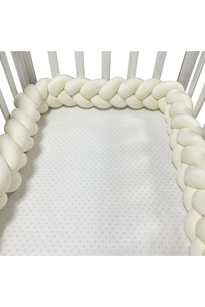 Choice 3M Baby Crib Protector Bed Braid Knot Cushion for Infant Kids 3 Shares Toddler Baby Bed Bumpers In T