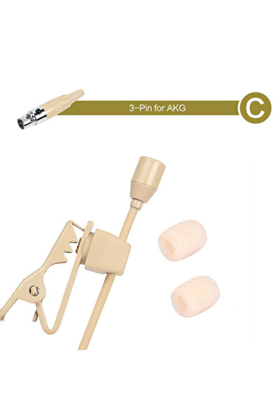 Choice3 C 1PCS Beige Lavalier Lapel Clip Microphone 3.5mm 3-Pin 4-Pin XLR For...