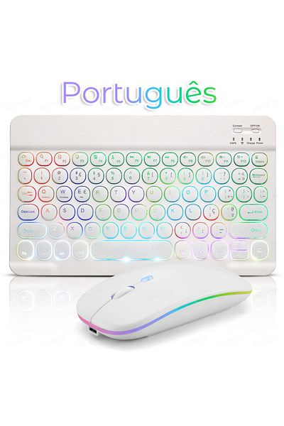 Choice Portuguese White Bluetooth Wireless Magic for iPad 9 Generation Air Pro Mini Keyboard Mouse 11/10/9i