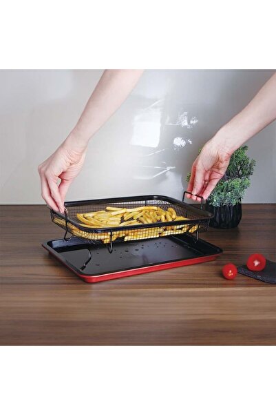 Berlinger Haus Titan-coated baking tray with metal basket 30 x 20.5 cm, Burgundy Metallic Collection