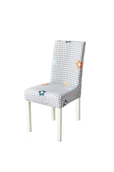 JOJO HOME Set 6 huse de scaun, Jojo Home, H6SI12, material elastic, modele, flori