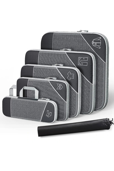 Choice مجموعة من 6 قطع لتنظيم وتخزين الملابس أثناء السفر، حقيبة سفر محمولة خف...