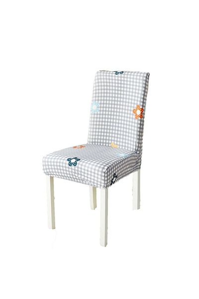 JOJO HOME Set 6 huse de scaun, Jojo Home, H6SI12, material elastic, modele, flori