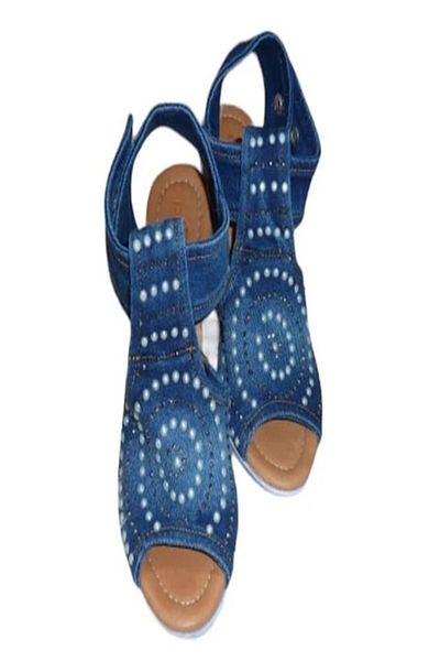 blue moon - Sandale denim Baby, Albastru, 39