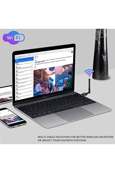 Choice محول شبكة واي فاي لاسلكي أسرع بسرعة 600 متر مع هوائي USB مزدوج النطاق لشبكة USB...