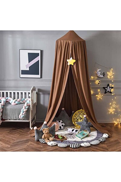 Choice ستارة سرير أطفال بنية اللون مع ناموسية وديكور خيمة معلقة لسرير الأميرة والفتاة