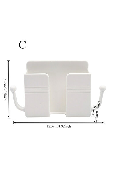 Choice منظم حائط متعدد الوظائف باللون الأبيض لأجهزة التحكم عن بعد والهواتف ال...