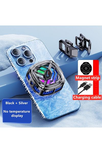 Choice X76 Black Silver 2-in-1 Magnetic Mobile Radiator Cooling Fan for iPhone IPAD Samsung Huawei Mobile P