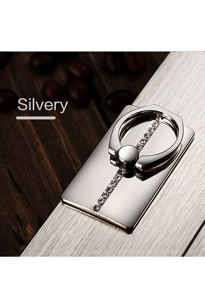 Choice Silvery Luxury Diamond Finger Ring Holder Stand Grip 360 Rotating for IPhone 15 13 Huawei Xiaomi Sam