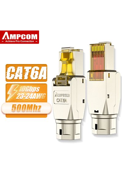 Choice قطعة واحدة من موصلات RJ45 AMPCOM CAT6A بدون أدوات، CAT8/7A/7/6A/6، سدادات إنهاء قابلة لإعادة الاستخدام بدون أدوات