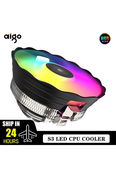 Choice لون ثابت AM4-AM3-AM2-FM2-FM1 S3 LED Aigo S3 وحدة المعالجة المركزية تبريد المعالج مروحة تبريد الهواء RGB PWM Hielera