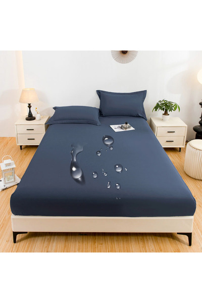 Choice 150x200 سم Zhang Qing 1 قطعة غطاء سرير مقاوم للماء ناعم من الجلد بلون سادة غطاء غبار غطاء مرتبة