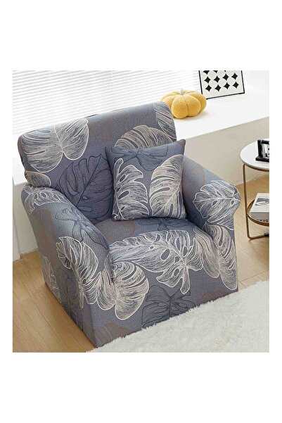 OEM Set de 2 huse elastice pentru fotoliu, MS STAR, model abstract, S-90x140cm, albastru/crem