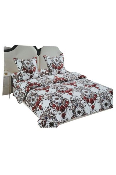 OEM Double Bed Linen Set, 4 Pieces, Cotton, Multicolor