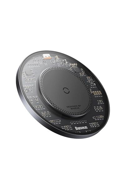 Baseus Clear Black 15W Fast Wireless Charger For iPhone 16 15 For Airpods Visible Qi Wireless Quick