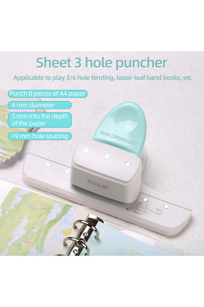 Choice KW-trio 9027 Loose Leaf Hole Punch Daily Planner Adjustable 3 Hole Paper Puncher for A8 Mini / A7...