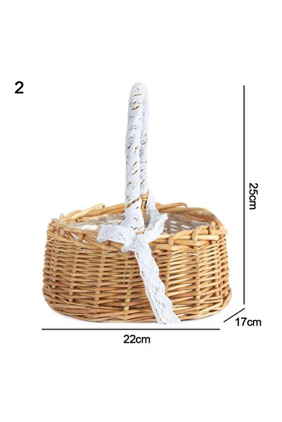 Choice Style 2 Willow Rattan Woven Basket Wicker Half Moon Storage With Handl...
