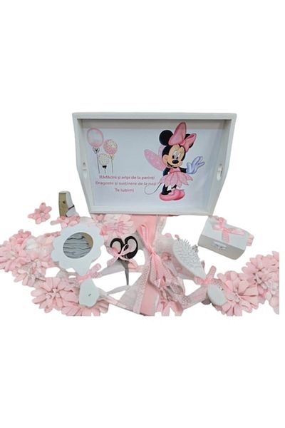OEM Tavita mot si turta Cu 6 piese, fundite, ROZ, MS STAR - 35x20 cm