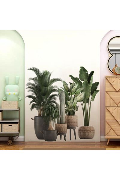 Choice green 2PCS Tropical Green Plant Potted Decoration Wall, Bedroom,Living Room, Foyer, Home Beautificat